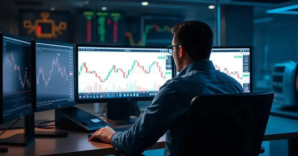 Trader analisando gráfico de XAU/USD