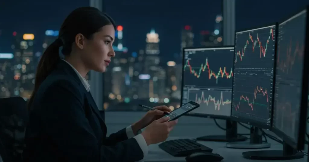 Gráfico de volatilidade do mercado durante a divulgação do Non-farm Payroll.